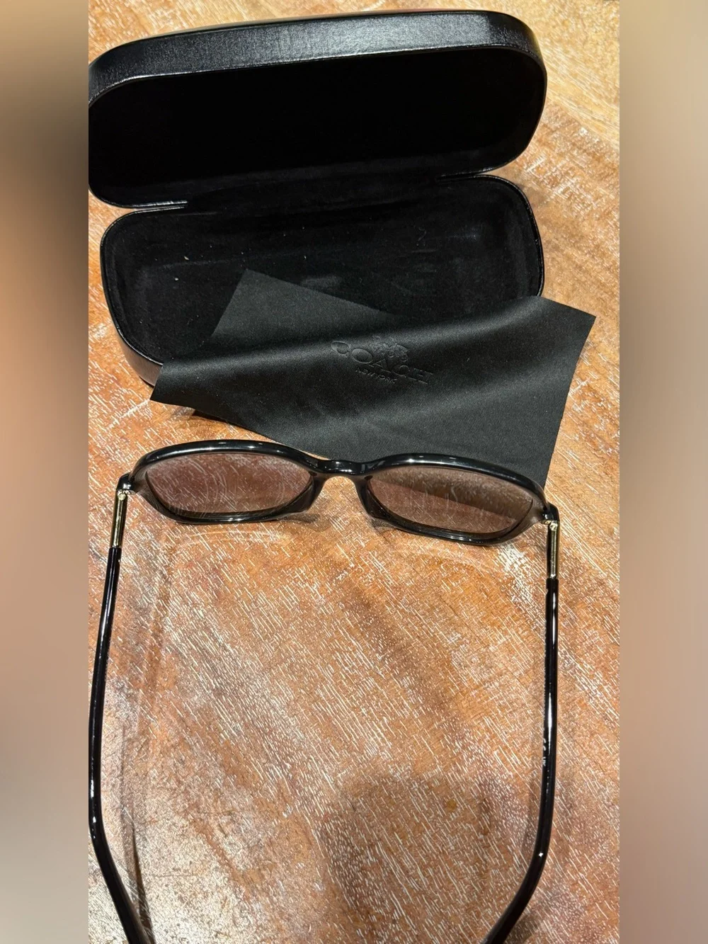 Coach Black Sunglasses with Brown Tinted Lenses